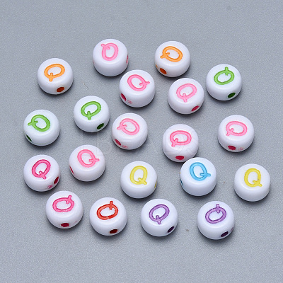 Craft Acrylic Horizontal Hole Letter Beads SACR-S201-11Q-1
