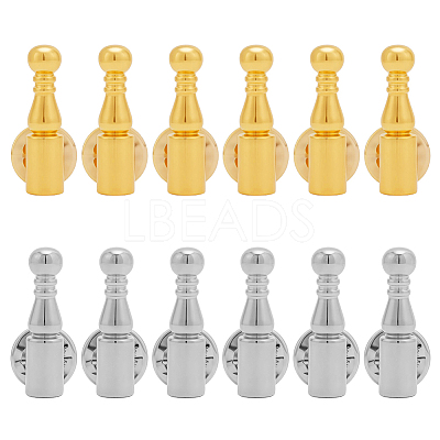 12Pcs 2 Colors Alloy Brooch Findings FIND-GO0004-55-1
