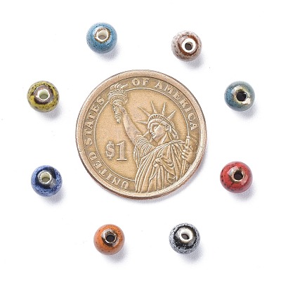 Fancy Aantiqued Glazed Porcelain Beads X-PORC-R401-M-1