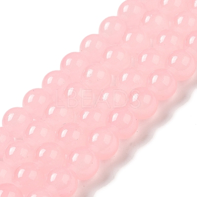 Baking Paint Imitation Jade Glass Round Bead Strands X1-DGLA-Q021-8mm-26-1
