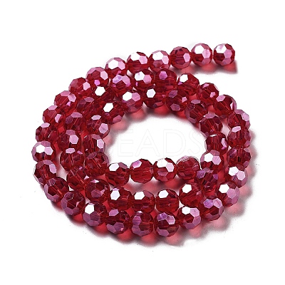 Electroplate Transparent Glass Beads Strands EGLA-A035-T8mm-A07-1