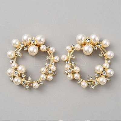 Plastic Imitation Pearl Shoe Decoration FIND-WH0155-051-1