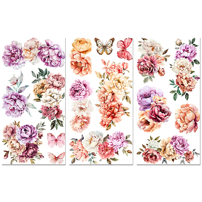 3 Sheets 3 Styles PVC Waterproof Decorative Stickers DIY-WH0404-041-1
