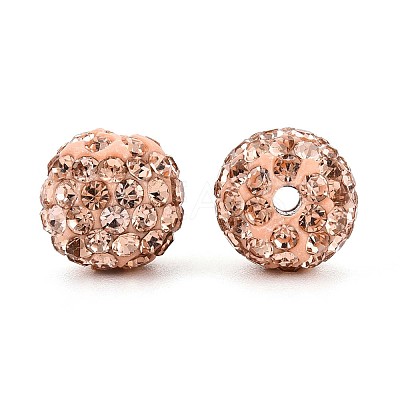 Polymer Clay Pave Rhinestone Beads RB-Q197-10mm-26-1