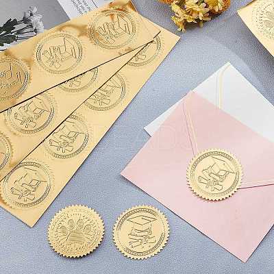 Plastic Self Adhesive Gold Foil Embossed Stickers DIY-WH0211-121-1