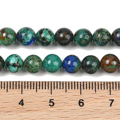 Natural Azurite Beads Strands G-P503-6MM-09-1