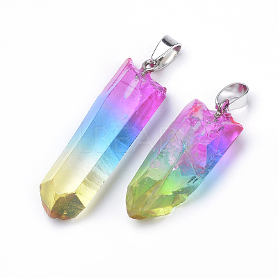 Natural Crystal Pendants G-R443-15E-1