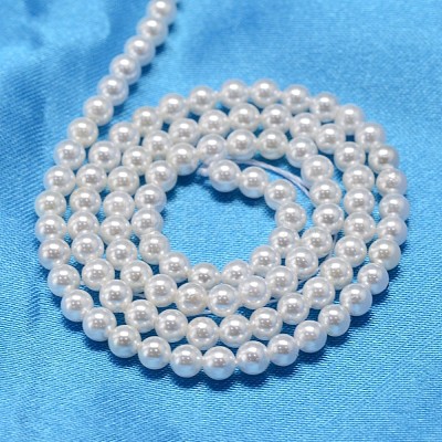 Round Shell Pearl Bead Strands X-BSHE-L011-2.5mm-A013-1