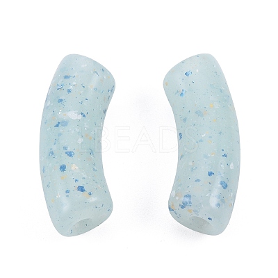 Marbled Stone Style Opaque Acrylic Beads X-OACR-G009-04B-1
