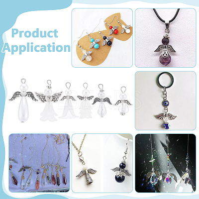 48Pcs 6 Styles Acrylic Pendants PALLOY-PH01811-1
