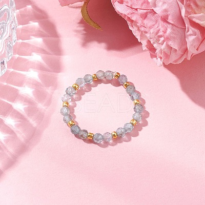 Natural Apatite Beaded Stretch Rings for Women RJEW-JR00868-03-1