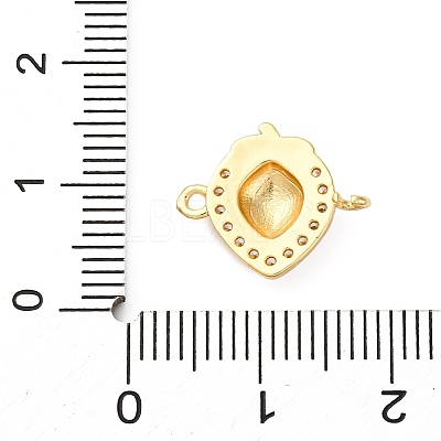 Brass Micro Pave Clear Cubic Zirconia Fruit Connector Charms KK-I276-15P-B02-1