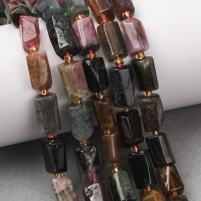 Natural Multicolor Tourmaline Beads Strands G-D110-H02-01-1