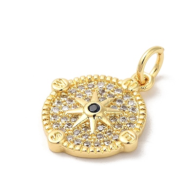 Rack Plating Brass Cubic Zirconia Pendants KK-Z056-26G-1