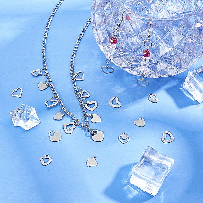 400Pcs 8 Style 201 Stainless Steel Charms STAS-UN0028-24-1