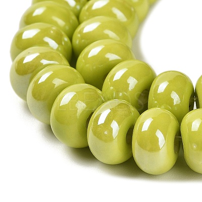 Glazed Porcelain Rondelle Beads PORC-Q001-01C-1