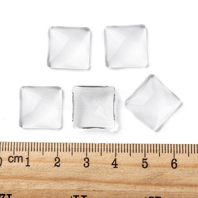 Transparent Clear Glass Square Cabochons X-GGLA-A001-15mm-1
