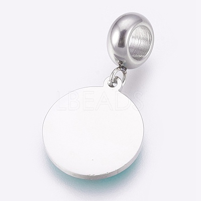 304 Stainless Steel European Dangle Charms STAS-O097-13P-1