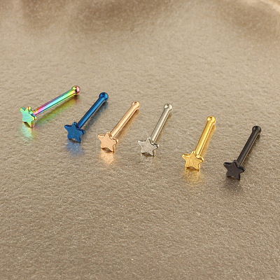 304 Stainless Steel Star Nose Bone Rings WGFF656-05-1