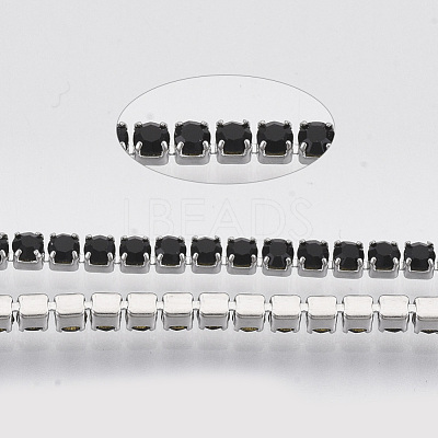 304 Stainless Steel Rhinestone Strass Chains STAS-T055-01P-1