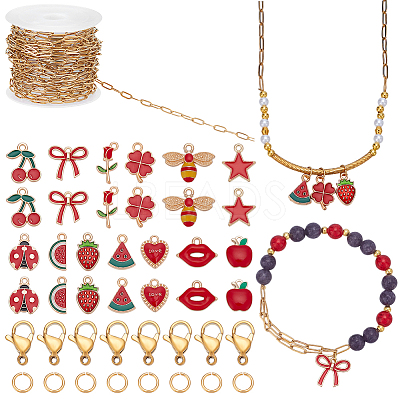 DIY Mixed Shapes Alloy Enamel Charms Necklaces Making Kit DIY-PH0031-32-1