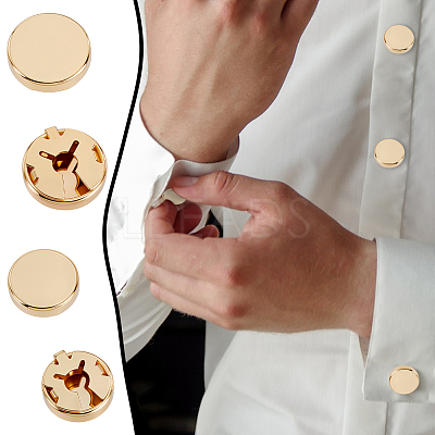 8Pcs 2 Styles Alloy Cufflinks BUTT-GA0001-34G-1