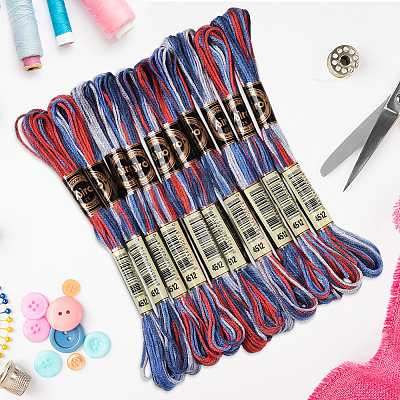 10 Skeins 6-Ply Polyester Embroidery Floss OCOR-CY0004-38J-1