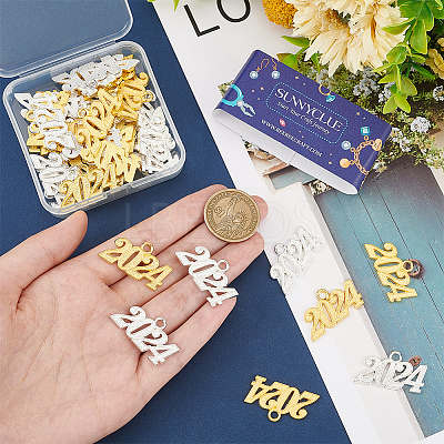 40Pcs 2 Colors Alloy Charms FIND-SC0007-05-1