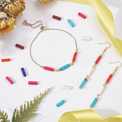 8 Strands 8 Colors Synthetic Turquoise Beads Strands G-OC0002-11-1