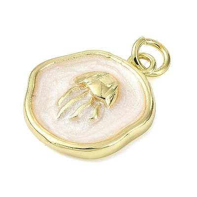 Ocean Theme Brass Enamel Pendants KK-H270-06G-08-1