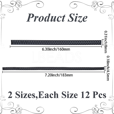 24Pcs 2 Styles Plastic Firm Headband Non-slip Strip DIY-CY0003-02-1