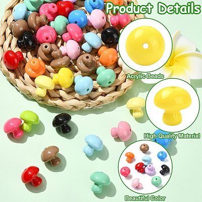 50Pcs Opaque Acrylic Beads OACR-CJ0002-65-1