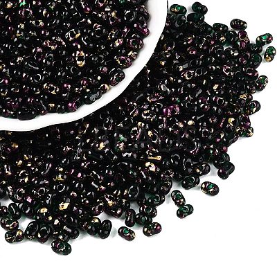 Picasso Spray Painted Glass Seed Beads SEED-T006-04-14-1