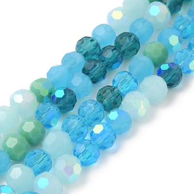 Electroplate Glass Beads Strands EGLA-P048-AM-1