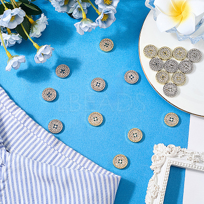 20Pcs 2 Colors Alloy Buttons BUTT-GF0004-09-1