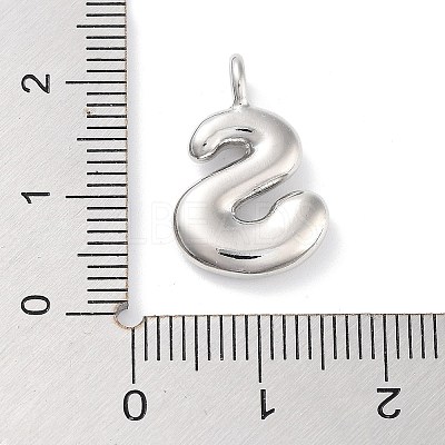 Rack Plating Brass Balloon Letter Pendants KK-C050-01P-S-1