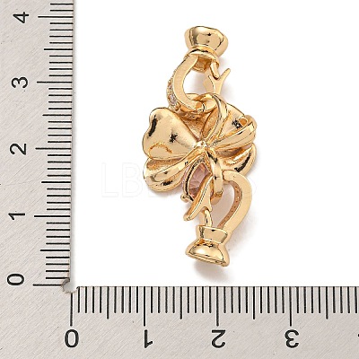 Brass Micro Pave Clear Cubic Zirconia Fold Over Clasps KK-U037-22G-02-1