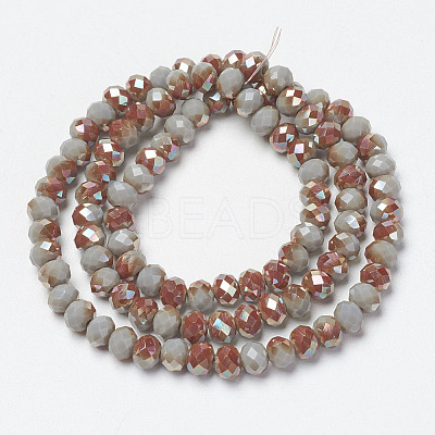 Electroplate Opaque Solid Color Glass Beads Strands EGLA-A034-P4mm-J02-1