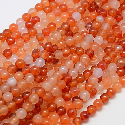 Natural Carnelian Beads Strands X-G-N0006-6mm-17-1