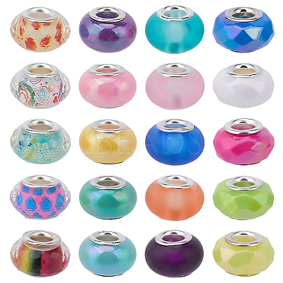 120Pcs 4 Styles Opaque Acrylic European Beads OACR-SC0002-73-1