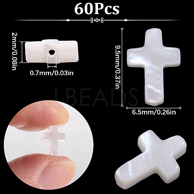 60Pcs Natural Freshwater Shell Beads BSHE-SC0001-17-1