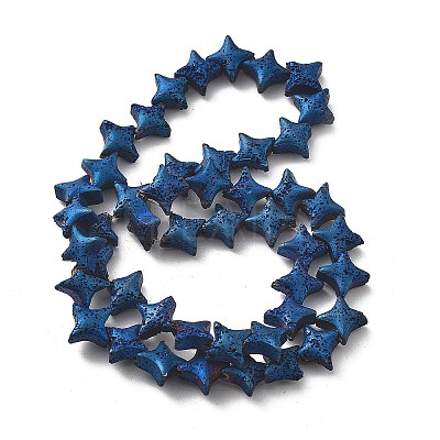 Electroplated Natural Lava Rock Beads Strands G-A251-C01-01H-1