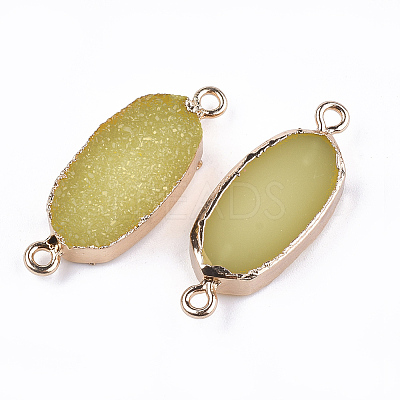 Electroplate Druzy Resin Links connectors RESI-S366-07F-1