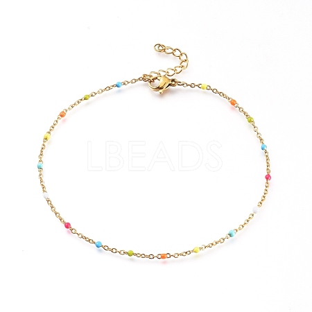 304 Stainless Steel Cable Chain Anklets X-AJEW-H010-01N-1
