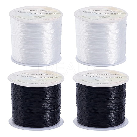 2 Rolls 2 Colors Flat Elastic Crystal String EW-SC0001-04-1