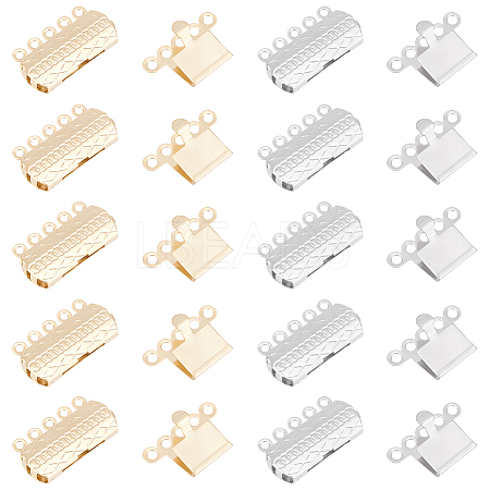 Unicraftale 24Pcs 2 Colors 304 Stainless Steel Box Clasps STAS-UN0056-34-1