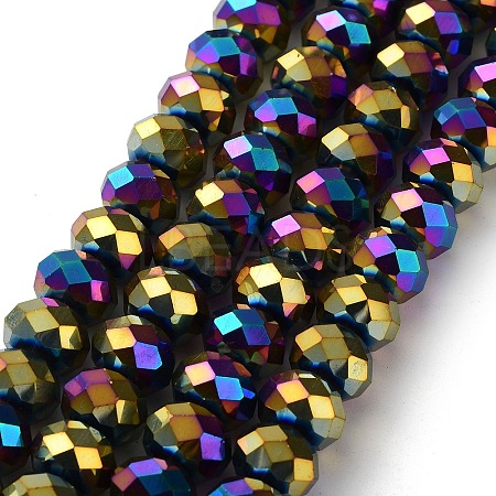Electroplate Glass Beads Strands GR8X12MMY-M-1