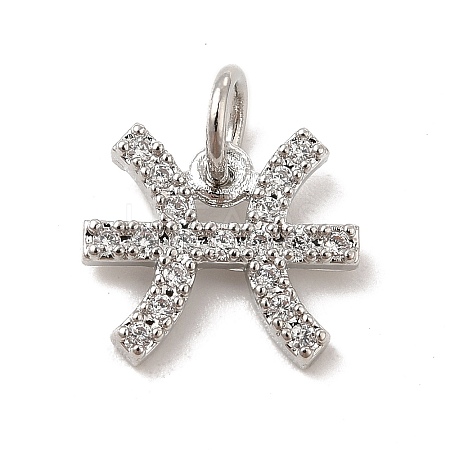 Brass Micro Pave Cubic Zirconia Charms KK-E077-02P-03-1