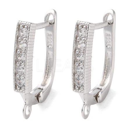 Anti-Tarnish Rhodium Plated 925 Sterling Silver Leverback Earring Findings STER-NH0012-03P-1