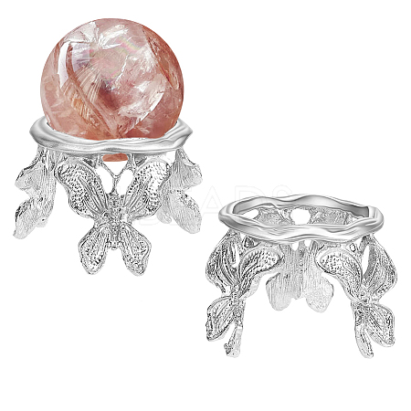 Butterfly Zinc Alloy Crystal Ball Display Bases AJEW-WH0796-07A-1
